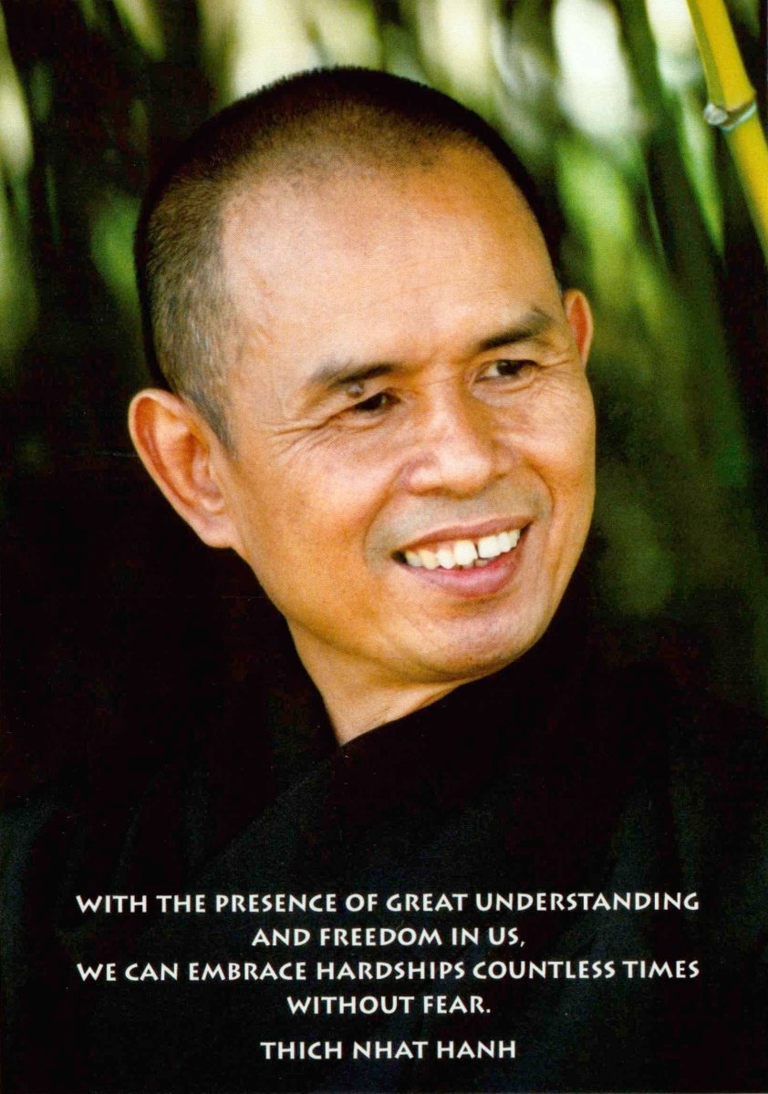 Geburtstagskarte Spiritualität - Zen Buddhismus Weisheit & Gelassenheit, Thich Nhat Hanh Zitat, Inspirierende Mindfulness Postkarte
