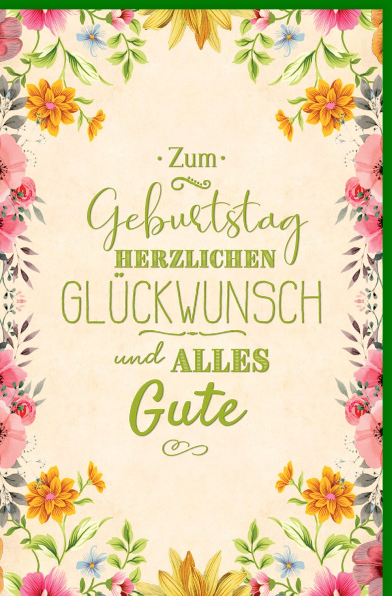 Geburtstagskarte Vintage Floral Design - Farbenfrohe Glückwunschkarte mit Retro Schriftzug für Jubiläum & Feier
