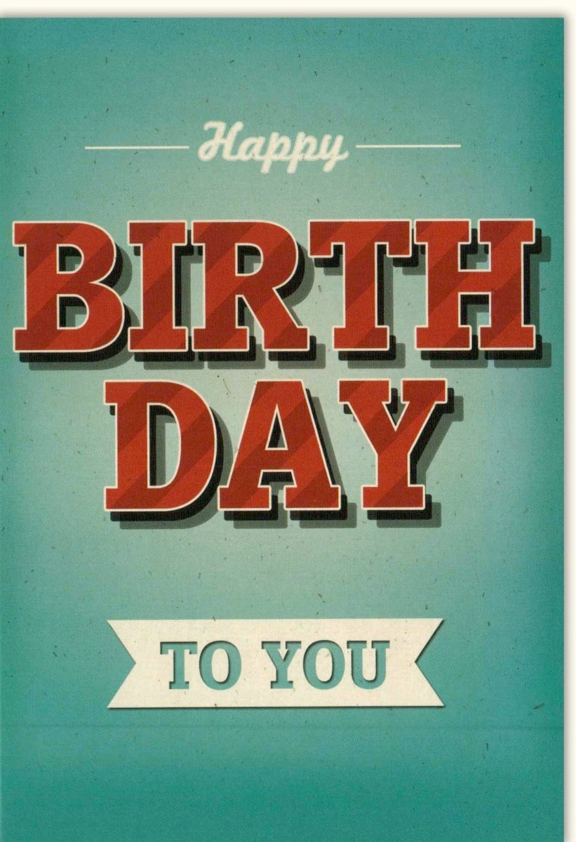 Geburtstagskarte Vintage - Stil: Glückwunsch zum Geburtstag mit Roter Schrift, Retro Design Grußkarte, Festliche Gratulationskarte, Schreibwaren Papeterie für Online Karten Shop, Ideales Geschenk mit Happy Birthday Motiv