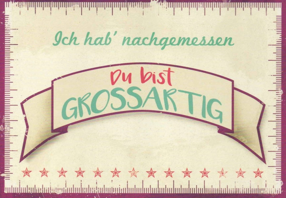 Geburtstagskarte Vintage - Stil - Liebevolle Retro Postkarte mit Motivationsspruch, Sternen & Schriftband Design, Ideal für Anerkennung & Zuneigung in Beziehungen und Freundschaften