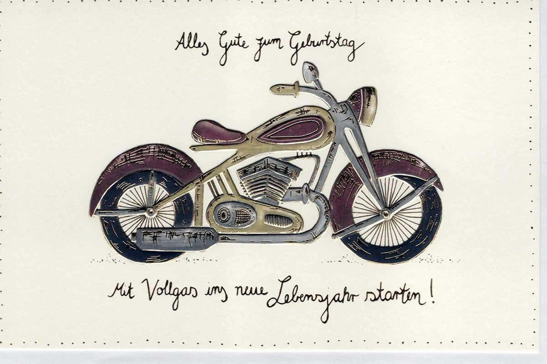Glückwunschkarte Geburtstag Männer premium: Motorrad