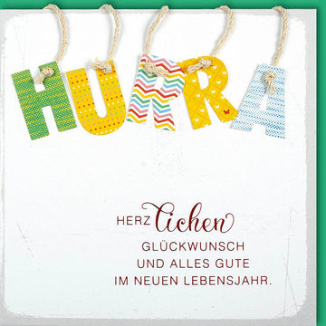 Glückwunschkarte Geburtstag quadratisch alles Gute im neuen Lebensjahr