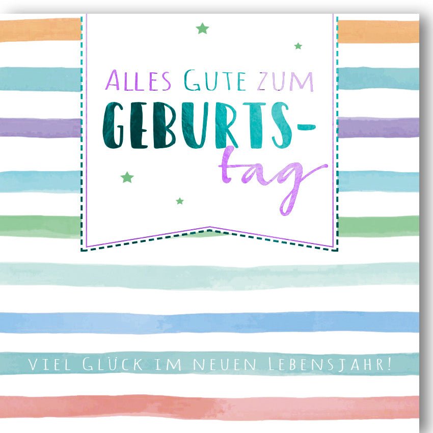 Glückwunschkarte Geburtstag Viel Glück im neuen Lebensjahr