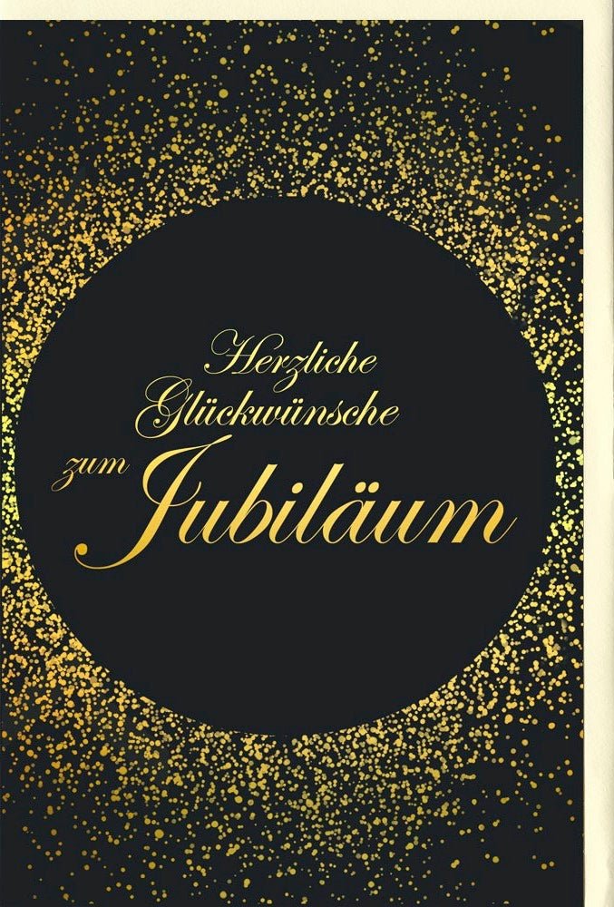 Glückwunschkarte Jubiläum schwarz gold