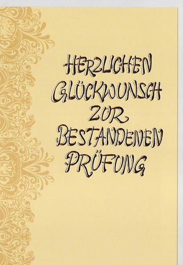 Glückwunschkarte Prüfung Goldfolie hochwertig