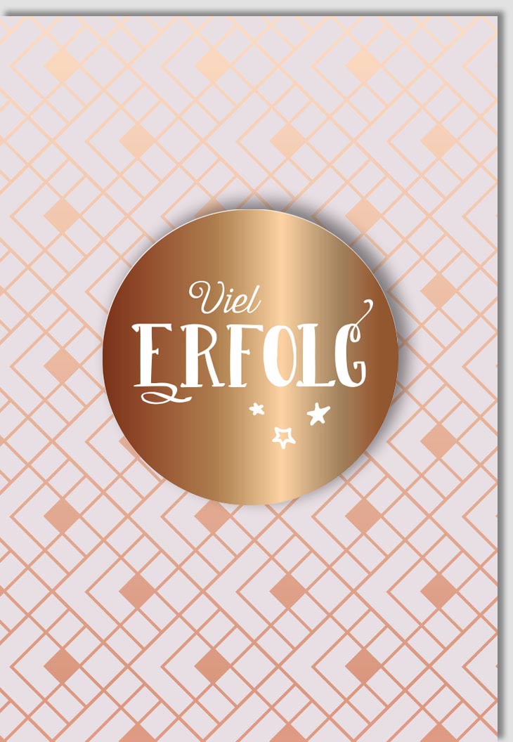 Glückwunschkarte zum Erfolg: "Viel Glück" - Elegante Doppelkarte mit Gold - Applikation, Premium Grußkarte für Prüfung, Neuen Job & Karriere - Modernes Design, Schlichte Qualität für Feier & Anlass