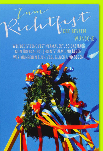 Glückwunschkarte zum Umzug & Richtfest - Neubau & Eigenheim Gratulation - Glücksbringer für Neues Heim und Einweihung