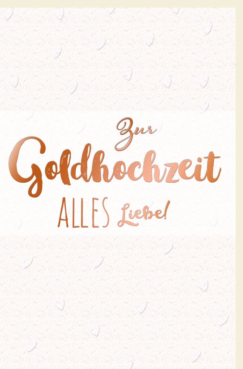 Goldhochzeit Doppelkarte - Festliche Elegante Jubiläumskarte für 50 Jahre Ehe, Schlichte Herzlichen Glückwunsch Karte für Ehepaar, Goldene Hochzeit Gratulationskarte mit Feier Motiv