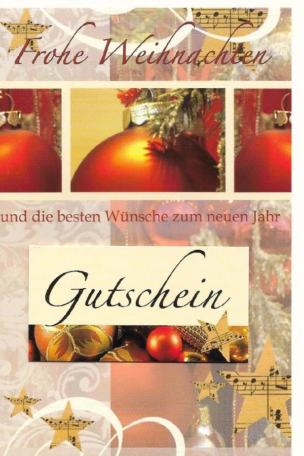 Gutschein Weihnachtsgrußkarte traditionelles Design