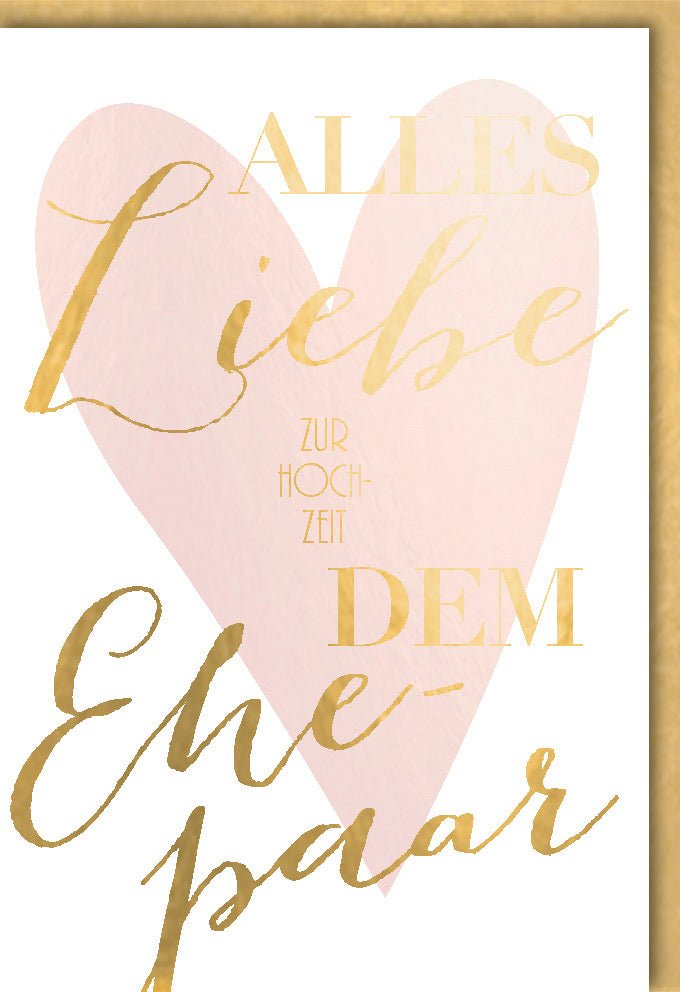 Hochzeit & Jubiläum - Elegante Doppelkarte für Glückwünsche, Liebe & Romantik, Goldene Herzen Design, Ideal für Ehepaar Feier, Hochzeitstag & Anniversary Celebration