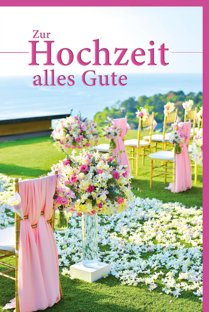 Hochzeitskarte Doppelkarte - Elegante Glückwunschkarte zur Trauung mit Romantischem Blumenarrangement, Liebevoll für Paar & Feier