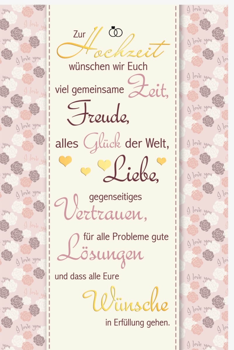 Hochzeitskarte - Elegante Glückwunschkarte zur Vermählung, Liebe & Vertrauen Motiv, Herz & Rosen Design, Festliche Gratulationskarte für Ehepaar