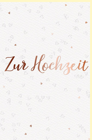 Hochzeitskarte Glückwunschkarte mit Metallicfolie - Elegantes Herzdesign in Gold für Liebe und Ehe, Feierliche Gratulation zur Hochzeit, Edle Dekoration