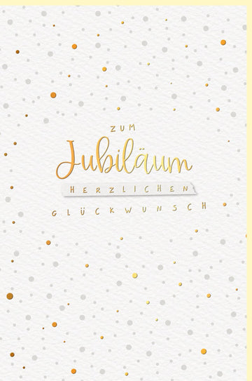 Jubiläumskarte - Elegante Glückwunschkarte aus Naturkarton mit Goldfolie, Herzlichen Glückwunsch, Schlichtes Design für Erwachsene und Unternehmen, Beige & Gold, Edle Gratulationskarte zum Jahrestag & Feier