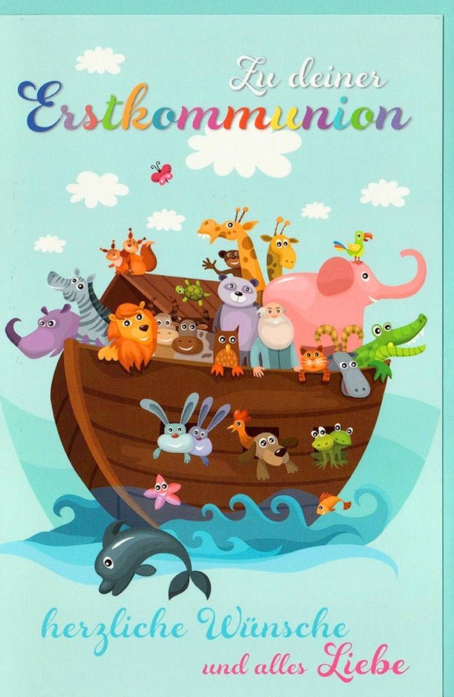 Karte Erstkommunion Schiff Tiere