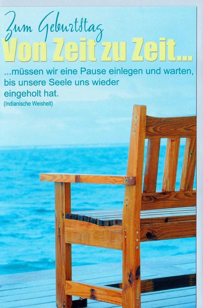 Karte Geburtstag Bank Pause einlegen
