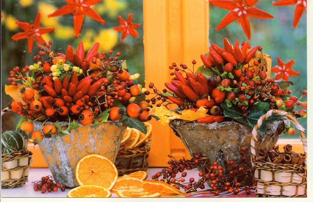 Karte ohne Text Herbstmotiv Fensterbank