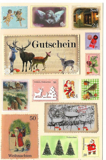 Karte Weihnachten Gutschein Briefmarken