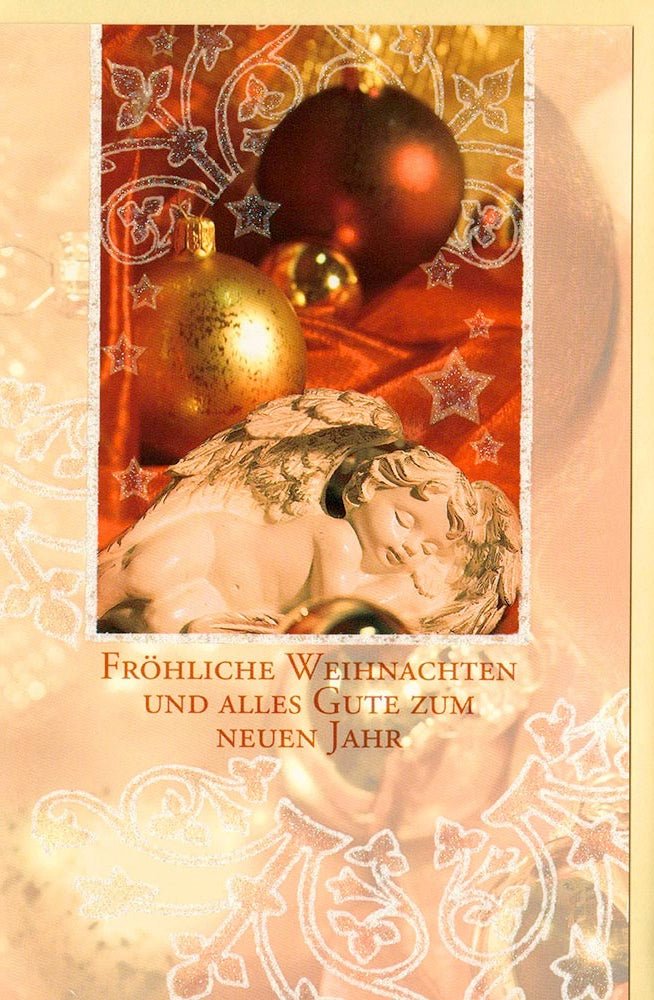 Klassische Weihnachtskarte gold Weihnachtskugel