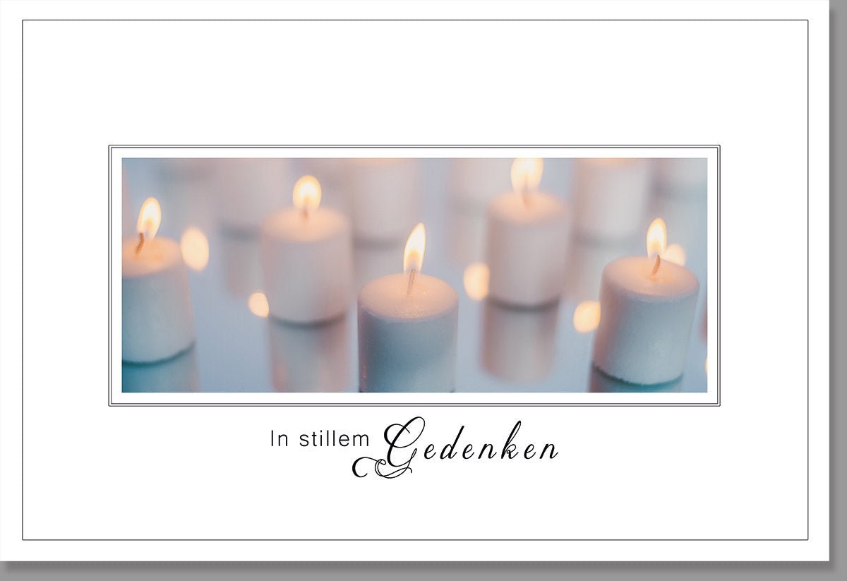 Kondolenzkarte Beileidskarte mit Kerzenmotiv und Schriftzug In stillem Gedenken Trauerkarte für einfühlsame Worte an Hinterbliebene Mit Umschlag