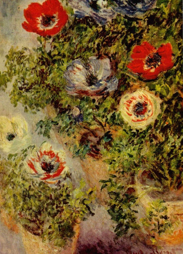 Kunstpostkarte Claude Monet - Anemonen in einer Vase