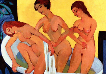 Kunstpostkarte Ernst Ludwig Kirchner - Badende Frauen