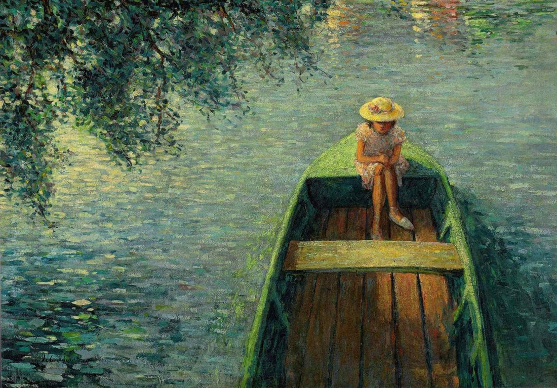 Kunstpostkarte H. Lebasque - En barque sur la Marne