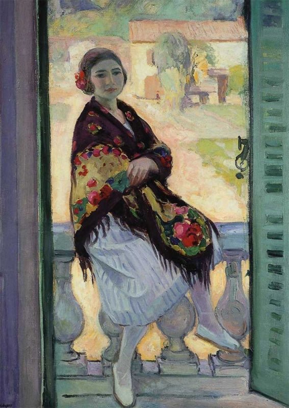 Kunstpostkarte H. Lebasque - On the balcony