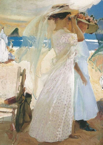 Kunstpostkarte Joaquin Sorolla - Under the awning