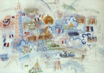 Kunstpostkarte Raoul Dufy, Paris, 14 Juillet