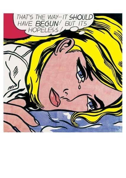 Kunstpostkarte Roy Lichtenstein - Hopeless