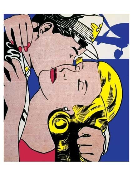 Kunstpostkarte Roy Lichtenstein - The Kiss