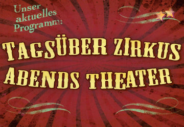Lustige Postkarte Spruch Tagsüber Zirkus - abends Theater