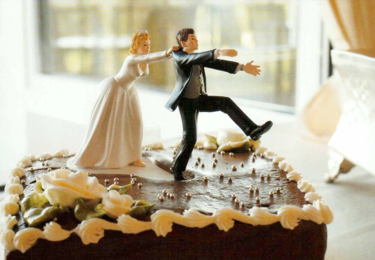 Postkarte blanko Liebe: Hochzeitstorte