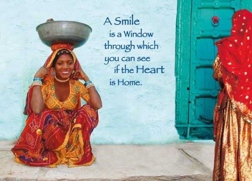 Postkarte englisch: A smile is a window...