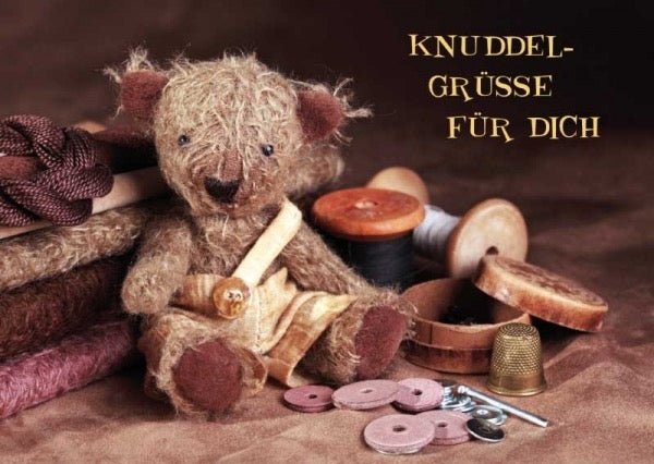 Postkarte Freundschaft: Knuddel Grüsse für Dich