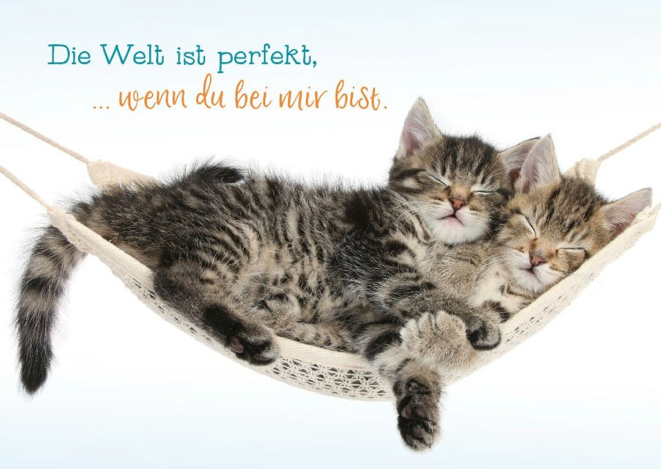 Postkarte Freundschaft Spruch Die Welt ist perfekt, wenn du bei mir bist