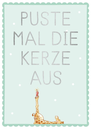 Postkarte Geburtstag Puste mal die Kerze aus