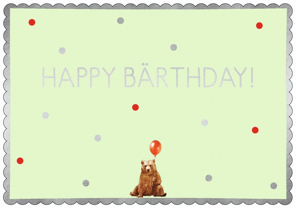 Postkarte Geburtstag Spruch Bär Cityproducts Happy Bärthday!