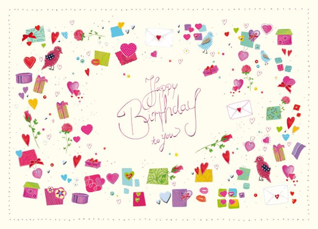 Postkarte Happy Birthday to you premium