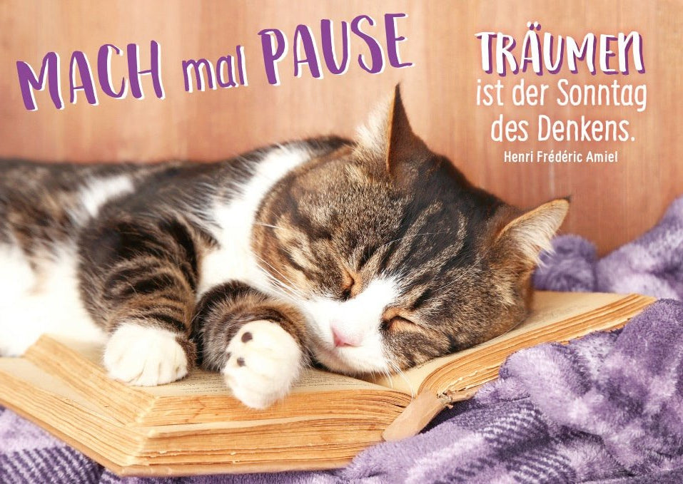 Postkarte Lebensweisheit Sinnspruch Mach mal Pause Träumen ist der Sonntag des Denkens