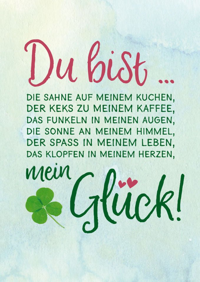Postkarte Liebe Spruch Du bist die Sahne auf meinem Kuchen