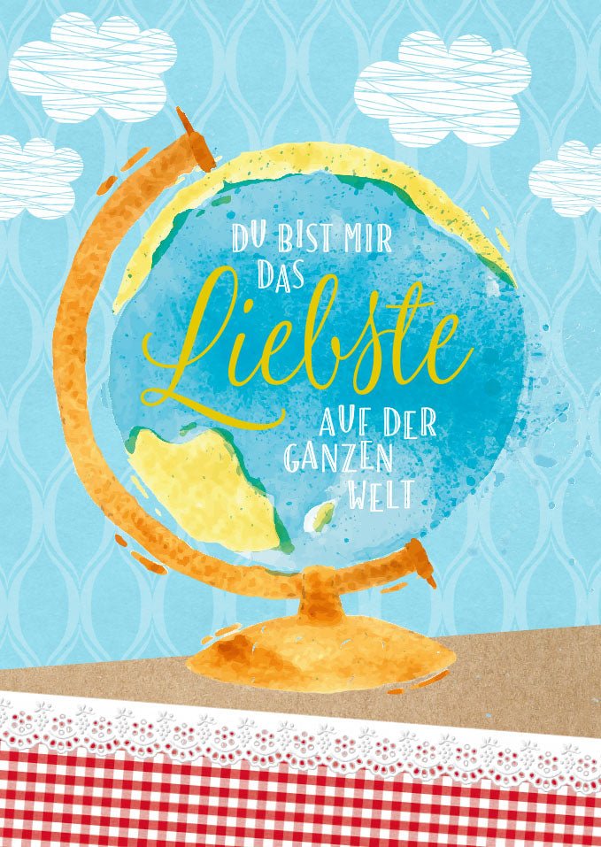 Postkarte Liebe Spruch Du bist mir das Liebste auf der ganzen Welt