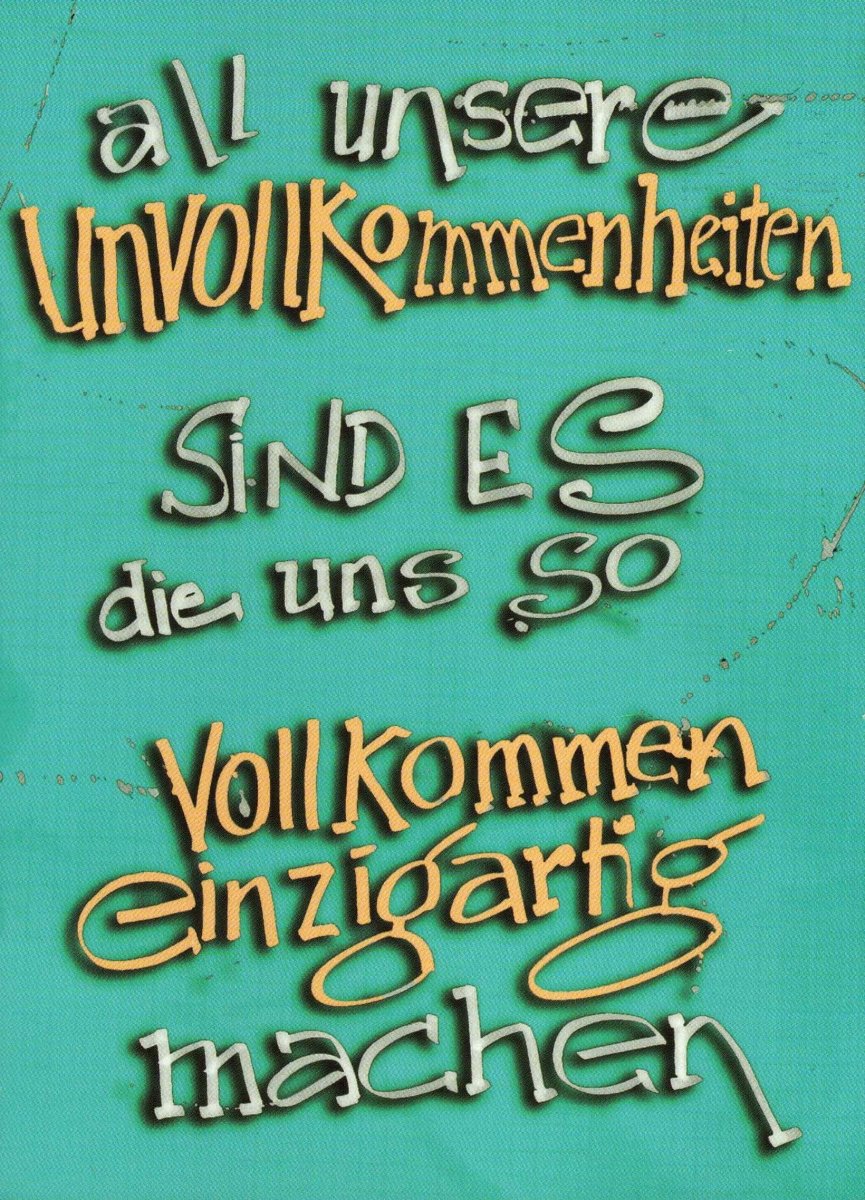 Postkarte Spruch All unsere Unvollkommenheiten