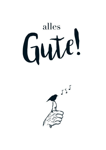 Postkarte Spruch alles Gute! (Daumen hoch)