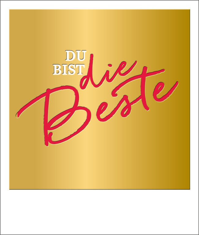 Postkarte Spruch du bist die Beste, Goldfolie Happy Notes