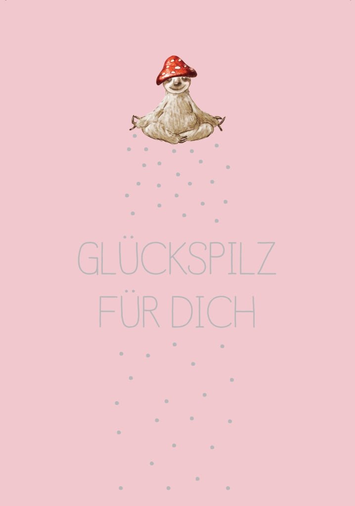 Postkarte Spruch Humor Cityproducts Faultier - Glückspilz für Dich