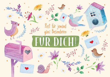 Postkarte Spruch Post für jemand besonderen mit Glitzerlack