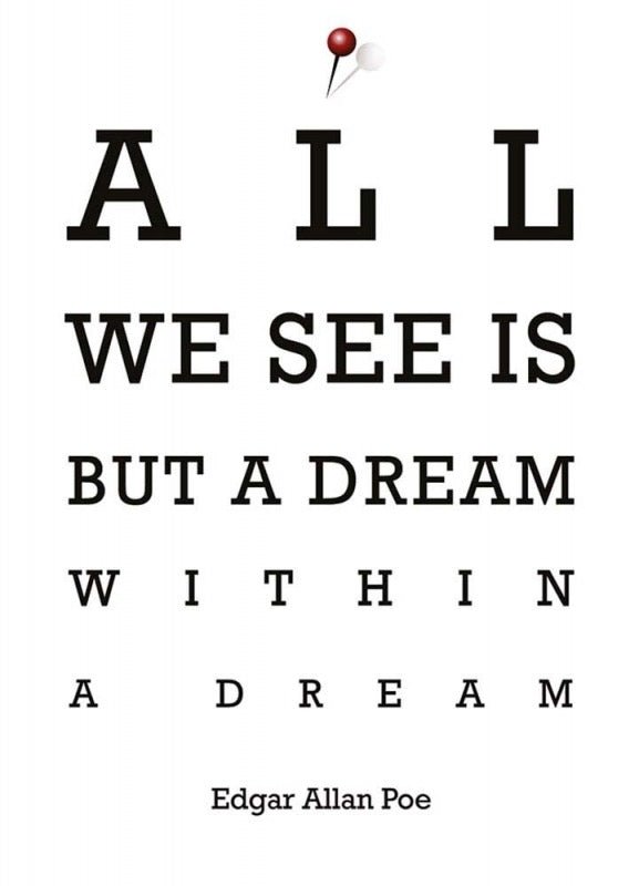 Postkarte Sprüche: All we see is but a dream