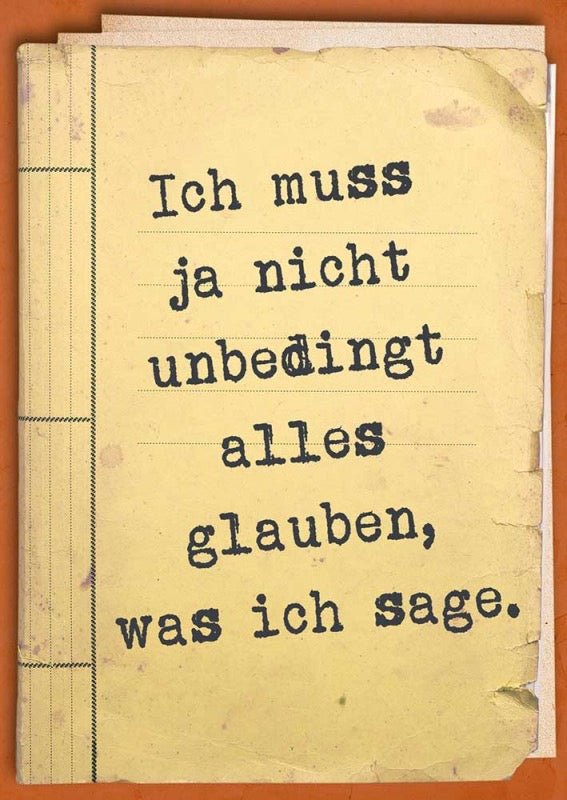 Postkarte Sprüche: Glaub Nix